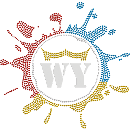 Colorful Wyoming Rhinestone Iron On Stickers for Shirts